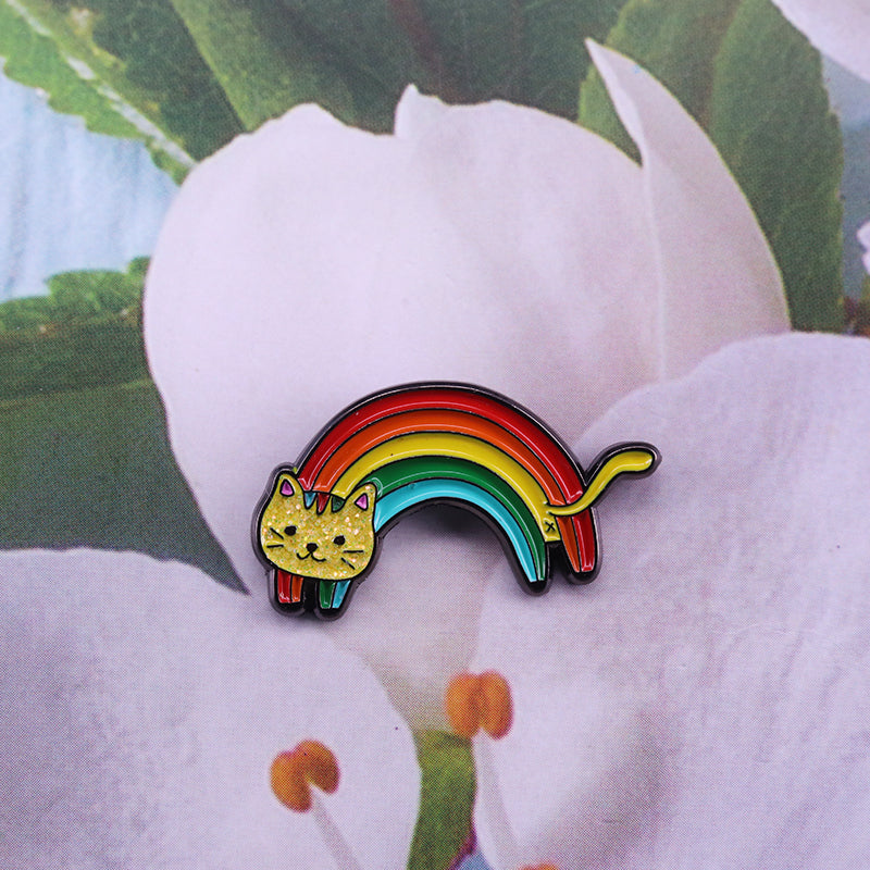 Over-the-Rainbow Cat Pin