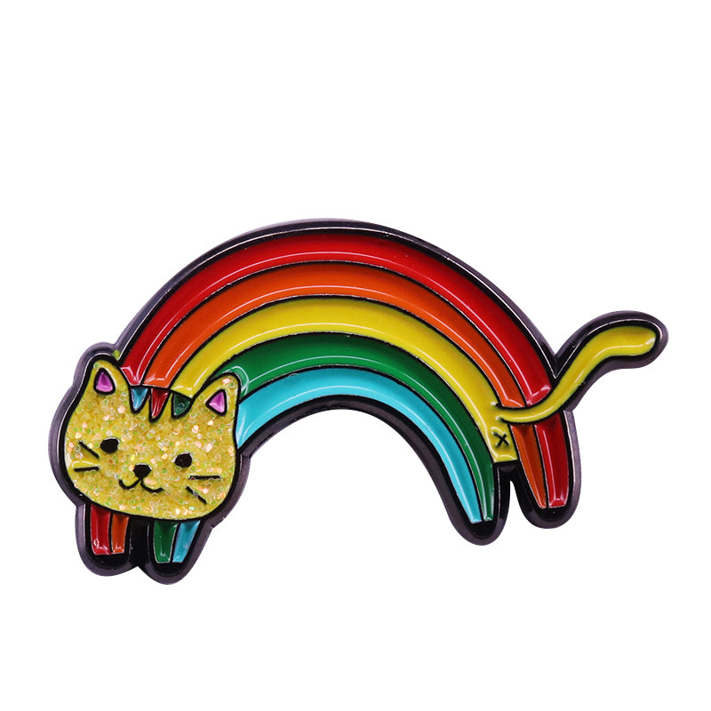 Over-the-Rainbow Cat Pin