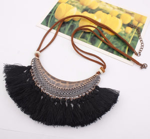 Bohemian Tassels Bib Necklace