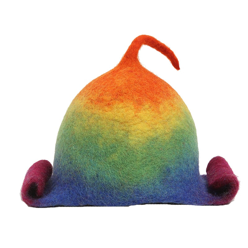Rainbow Elf Wool Hat