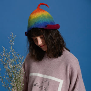 Rainbow Elf Wool Hat