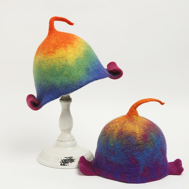 Rainbow Elf Wool Hat