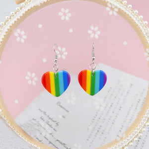 Rainbow Star / Heart Dangle Earrings