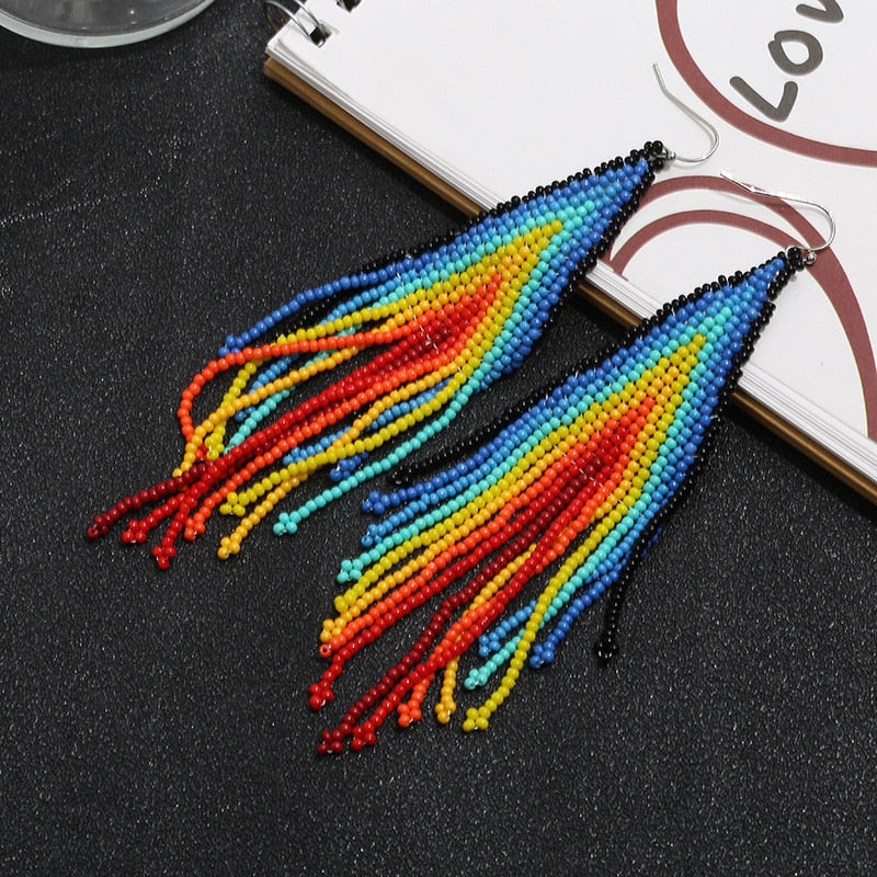 Boho-chic Beaded Statement Earrings
