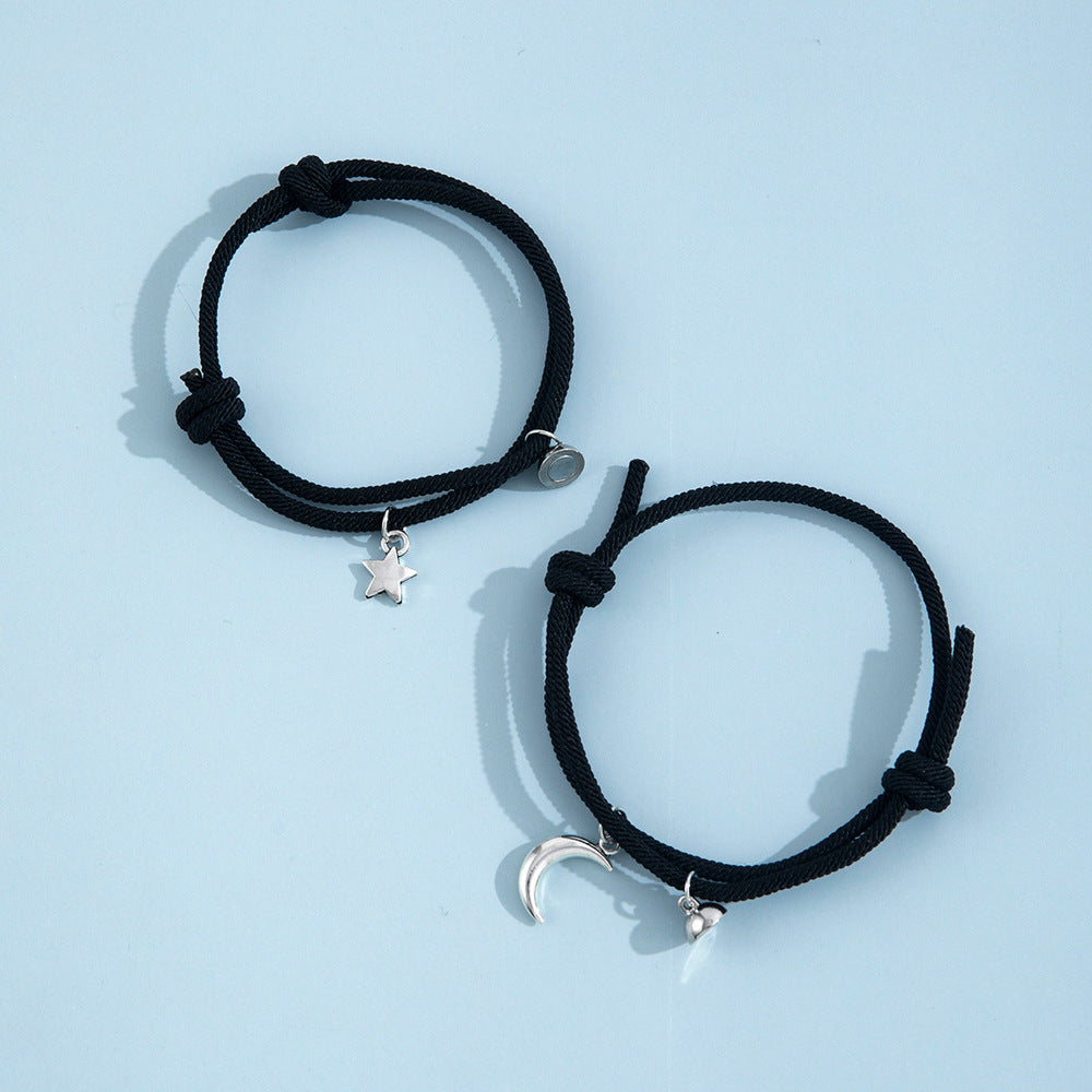 "Like-Magnets" Star & Moon Rope Bracelet