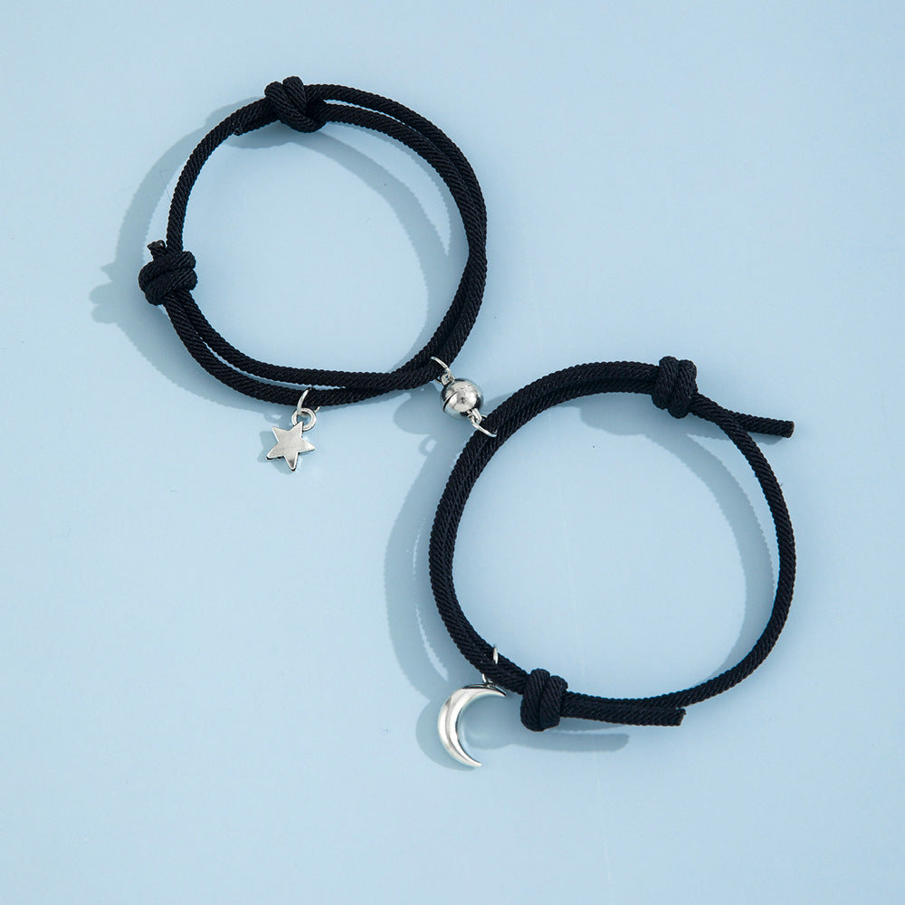 "Like-Magnets" Star & Moon Rope Bracelet