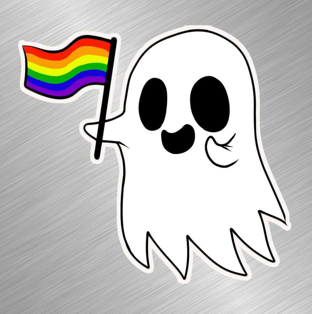 Friendly Pride Ghost Decal Sticker