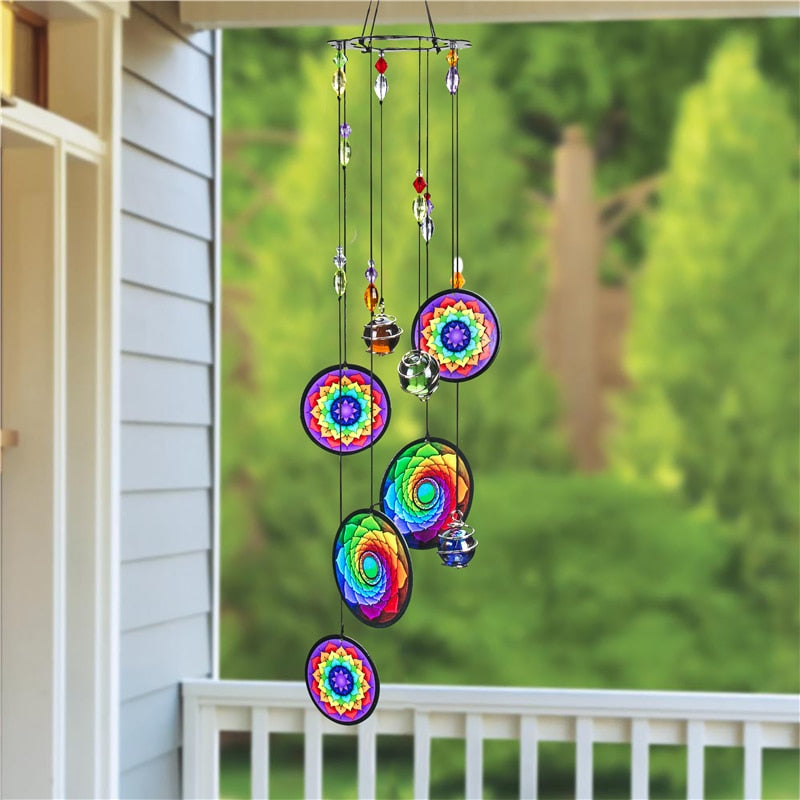 Rainbow Mandala Wind Chimes
