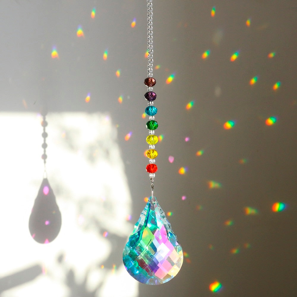 Beaded Pink Heart Crystal Suncatcher, Rainbow Maker, Hanging Crystal Prism  Suncatcher, Rainbow Window Prism 
