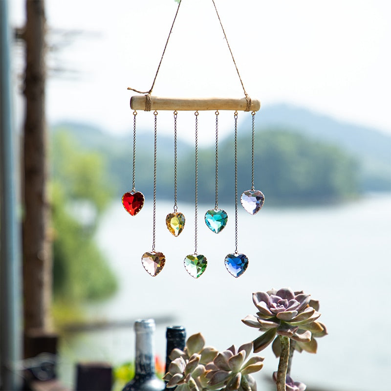 Rainbow Hearts Suncatcher
