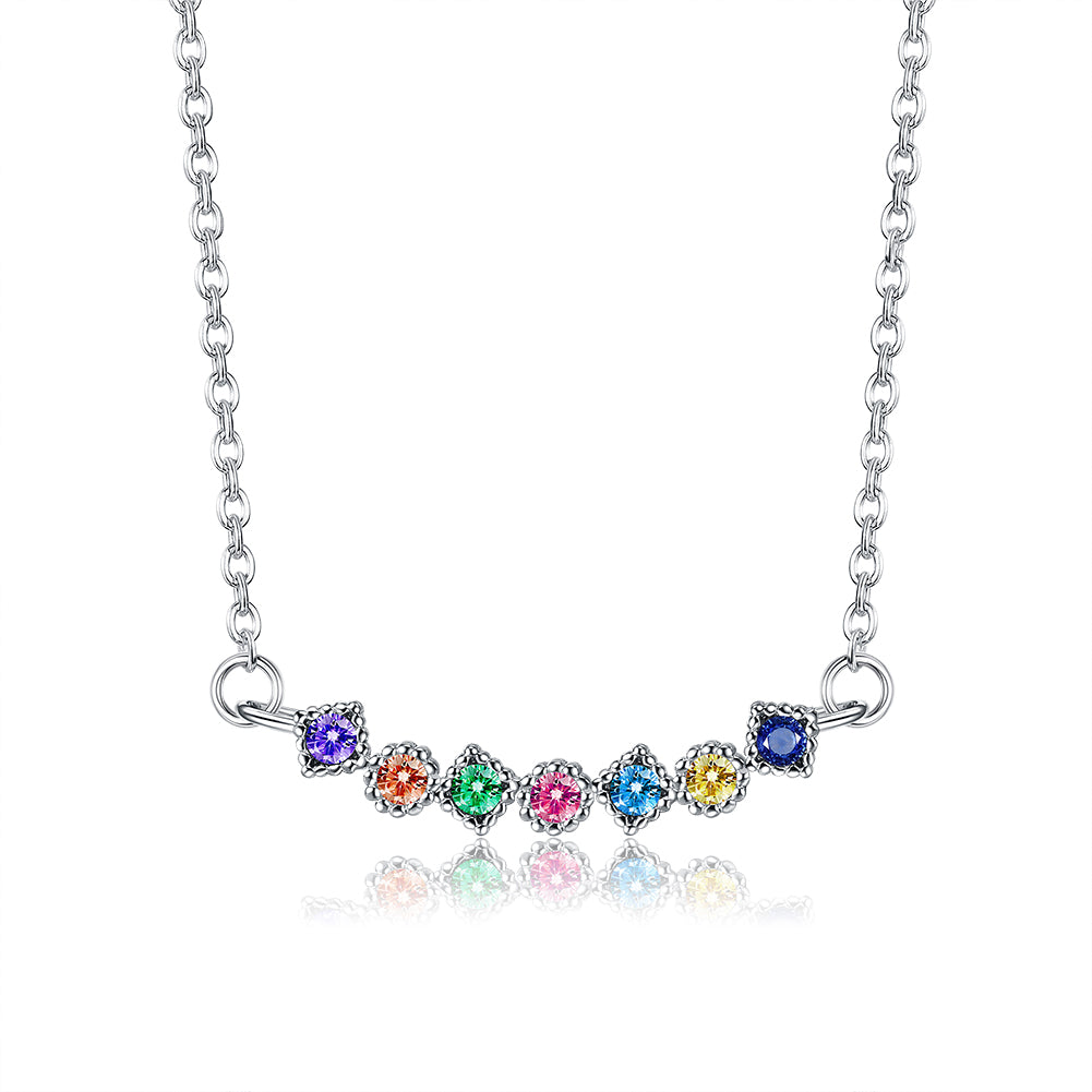 Minimalist Rainbow Crystals Necklace