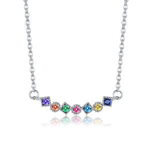 Minimalist Rainbow Crystals Necklace