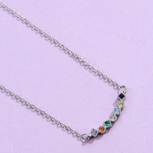 Minimalist Rainbow Crystals Necklace