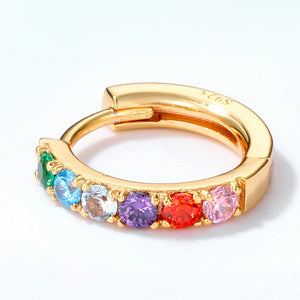 Rainbow Sparkle Hoop Earrings