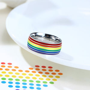 Pride Stripes Enamel Ring