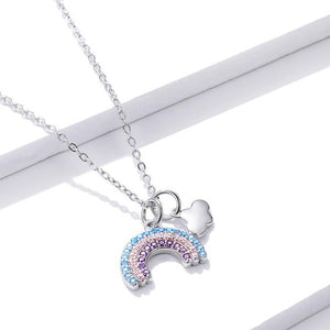 Pastel Rainbow Charm Necklace & Earrings