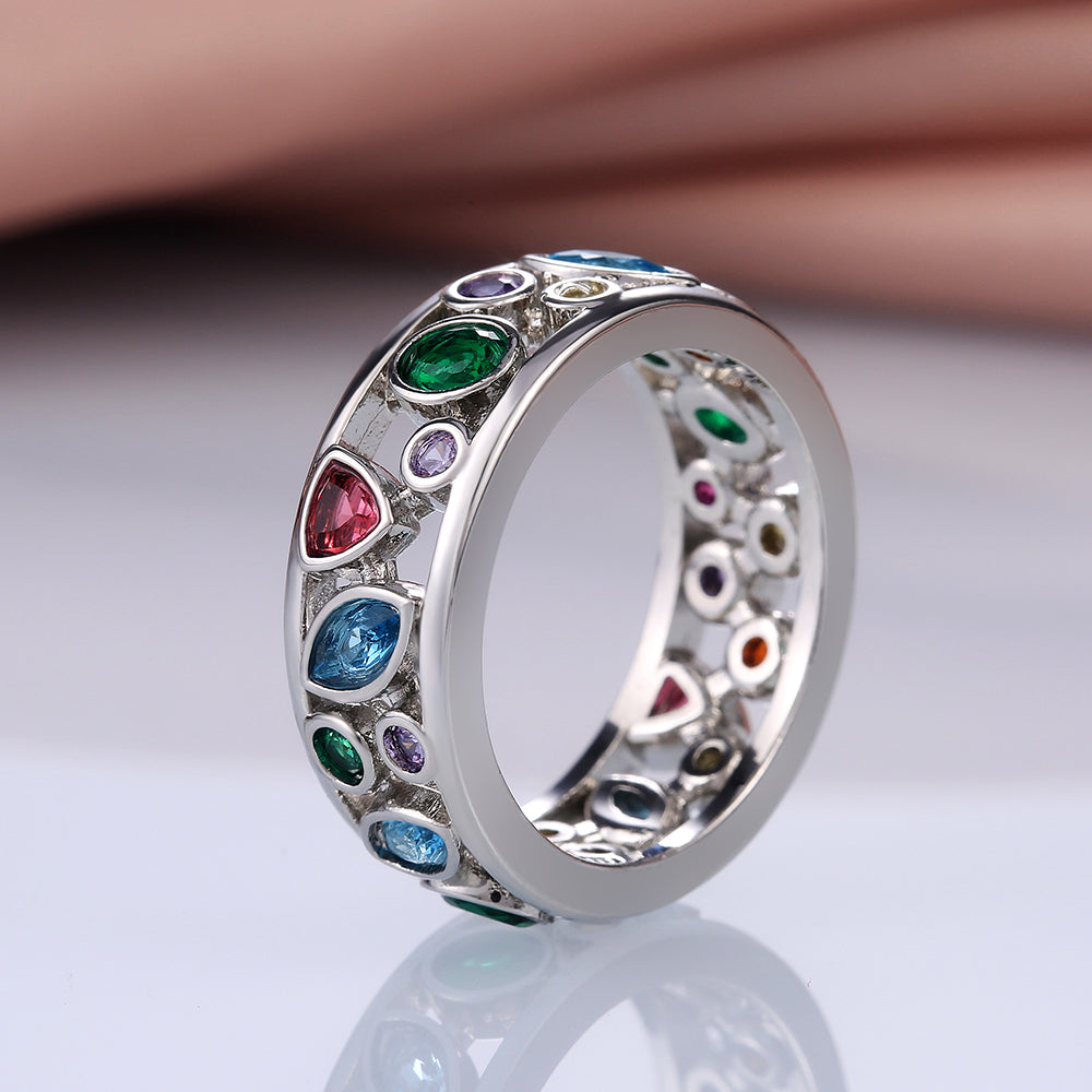 Rainbow Bits Crystals Ring