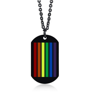 Pride Flag Dogtag Necklace