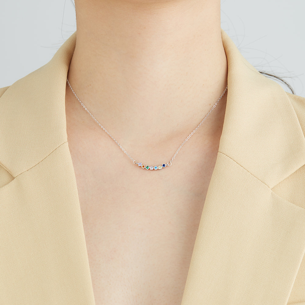 Minimalist Rainbow Crystals Necklace