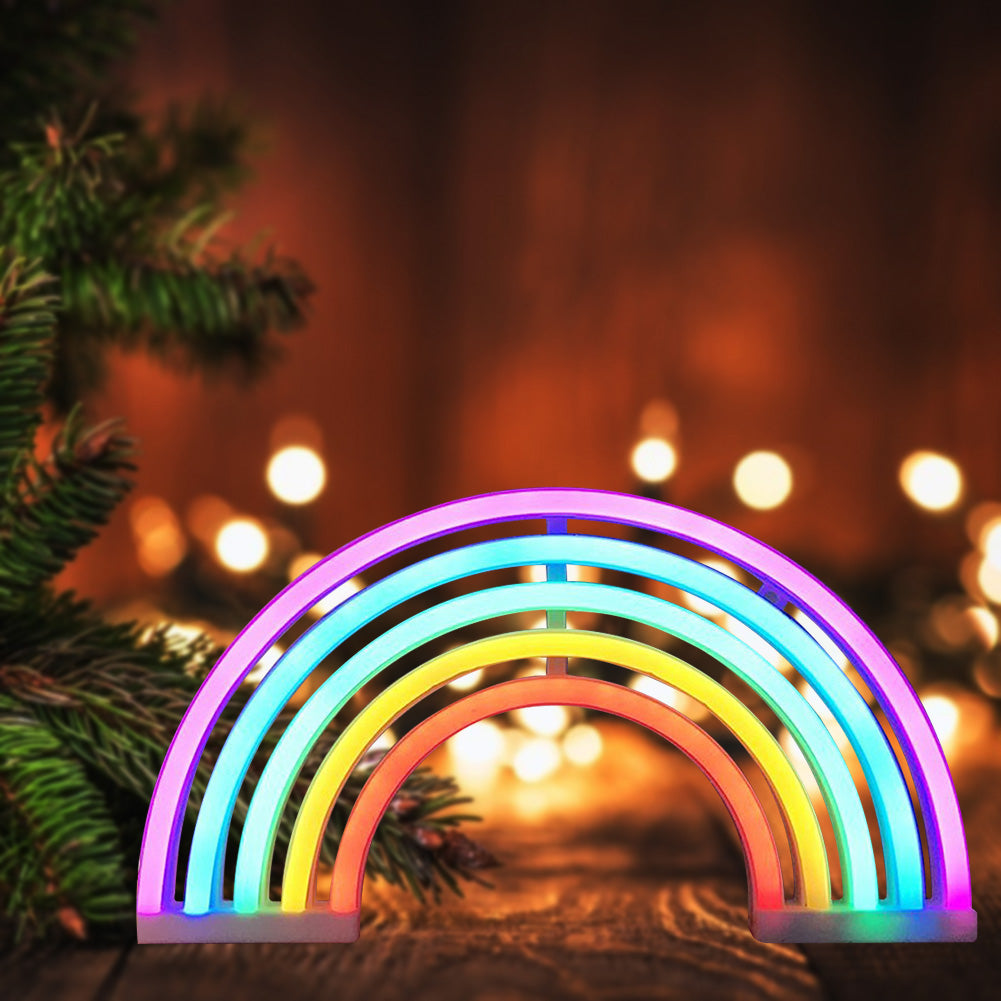 White Rainbow LED Light Up Tube Bracelets