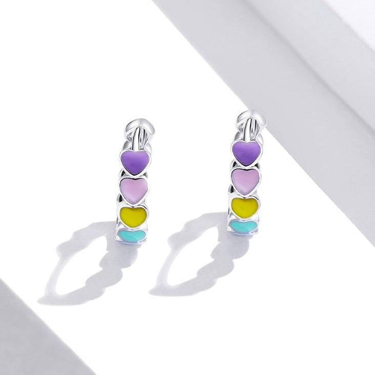 Pastel Sweethearts Huggies Earrings