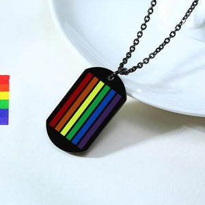 Pride Flag Dogtag Necklace