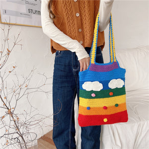 Crocheted Rainbow Tote