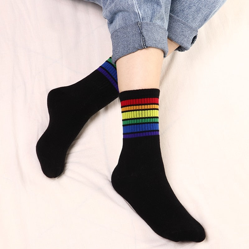 Cute Rainbow Crew Socks