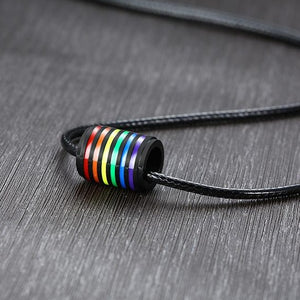 Pride Cylinder Necklace (Black)