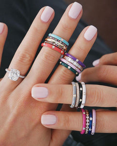 Multicolor Enamel Stacking Rings