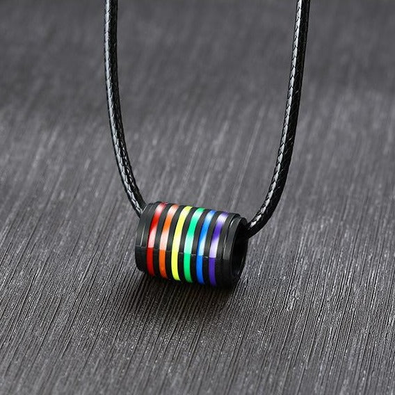 Pride Cylinder Necklace (Black)