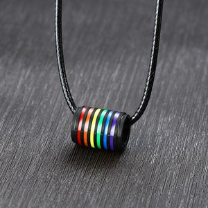 Pride Cylinder Necklace (Black)