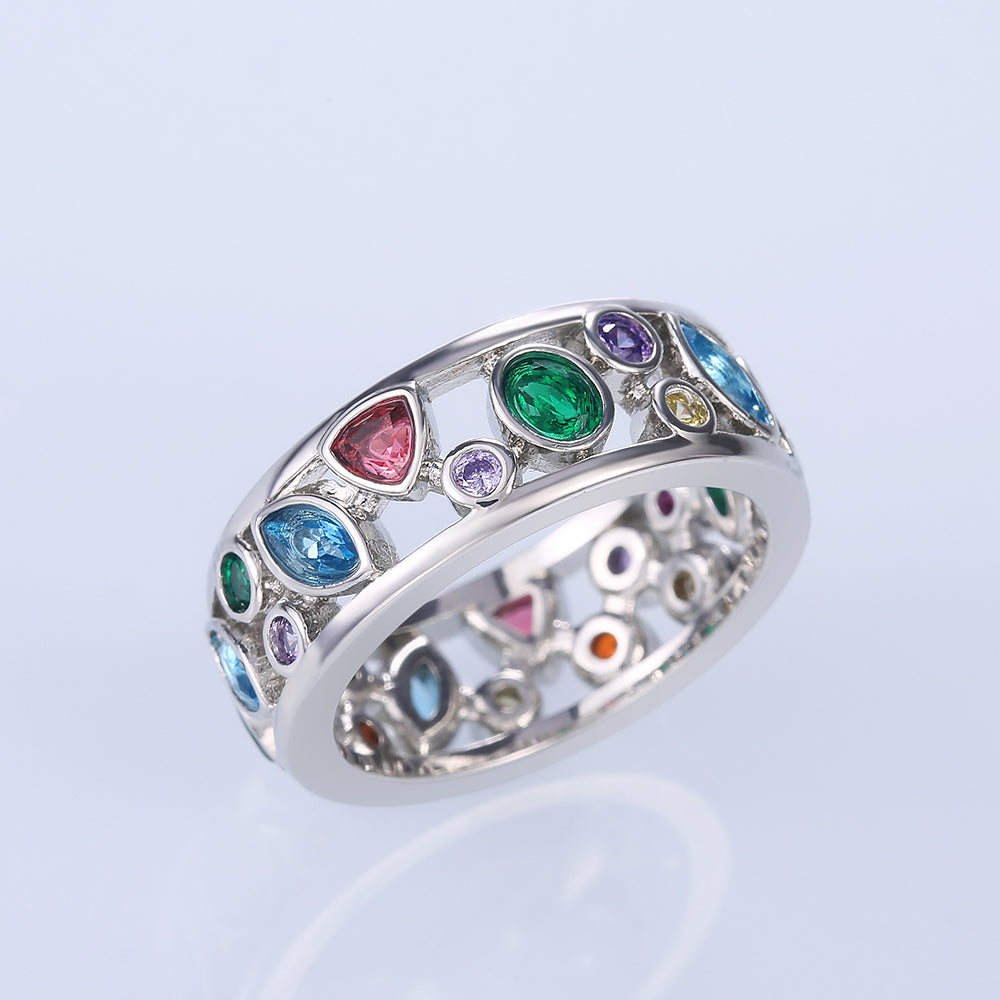 Rainbow Bits Crystals Ring