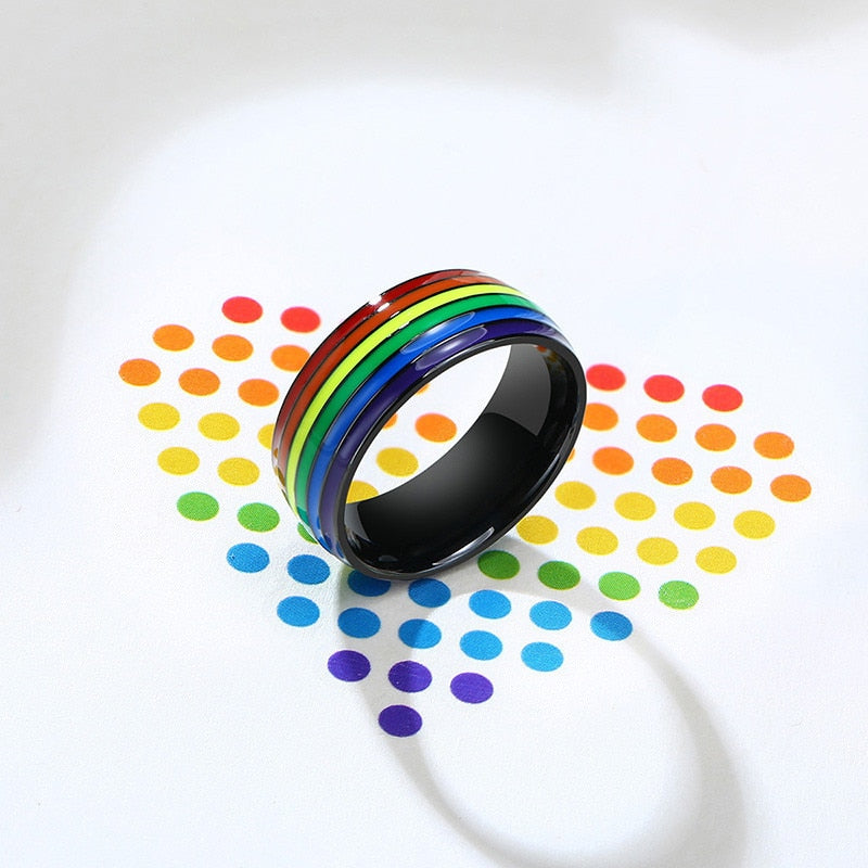 Pride Stripes Enamel Ring