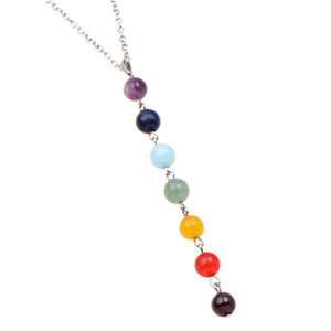 Rainbow Chakra Lariat Necklace