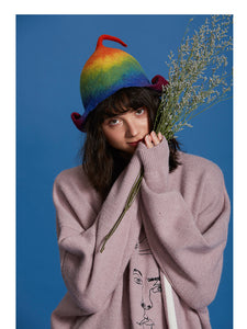 Rainbow Elf Wool Hat