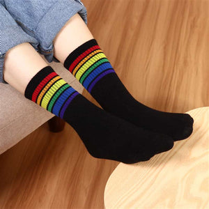 Cute Rainbow Crew Socks