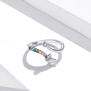 Rainbow Butterfly Adjustable Ring