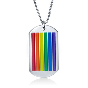 Pride Flag Dogtag Necklace