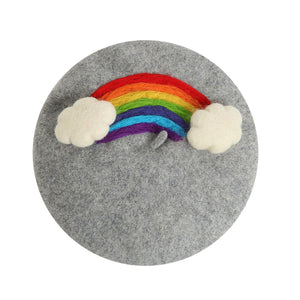 Cloudy with a Chance of Rainbow Wool Beret