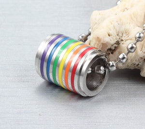 Pride Cylinder Necklace (Silver)