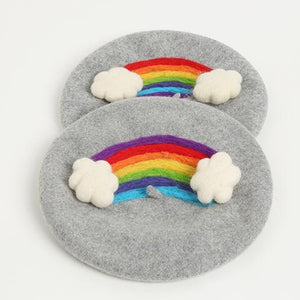 Cloudy with a Chance of Rainbow Wool Beret