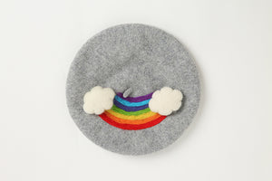 Cloudy with a Chance of Rainbow Wool Beret