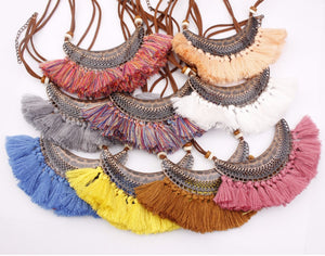 Bohemian Tassels Bib Necklace