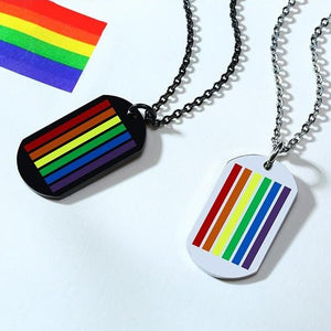 Pride Flag Dogtag Necklace