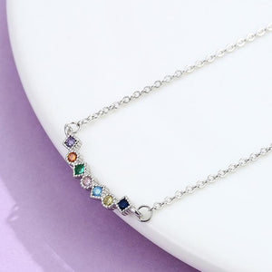 Minimalist Rainbow Crystals Necklace