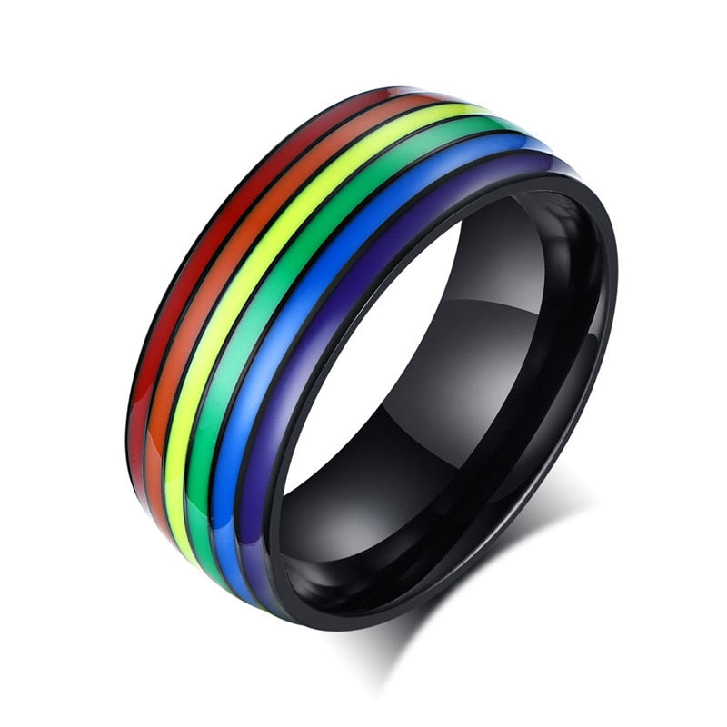 Pride Stripes Enamel Ring