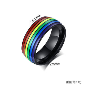 Pride Stripes Enamel Ring