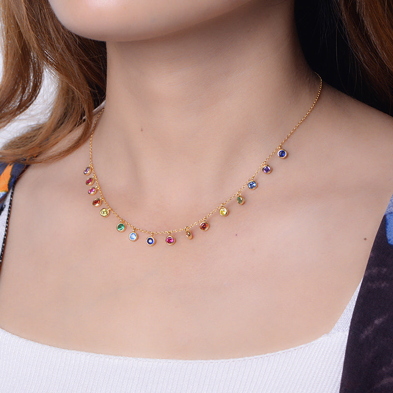 Rainbow Twinkle Charms Necklace