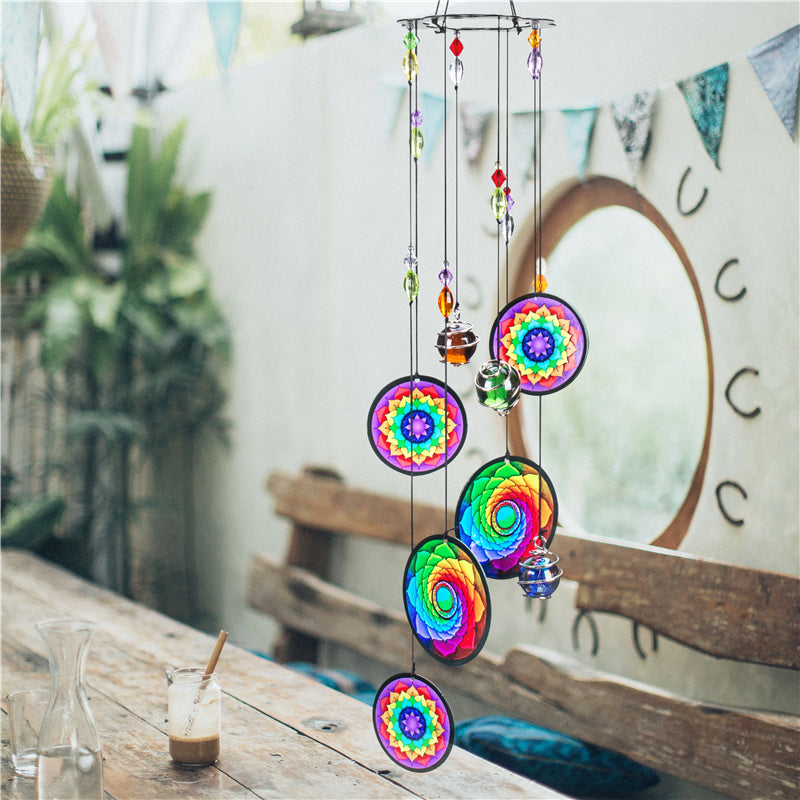 Rainbow Mandala Wind Chimes